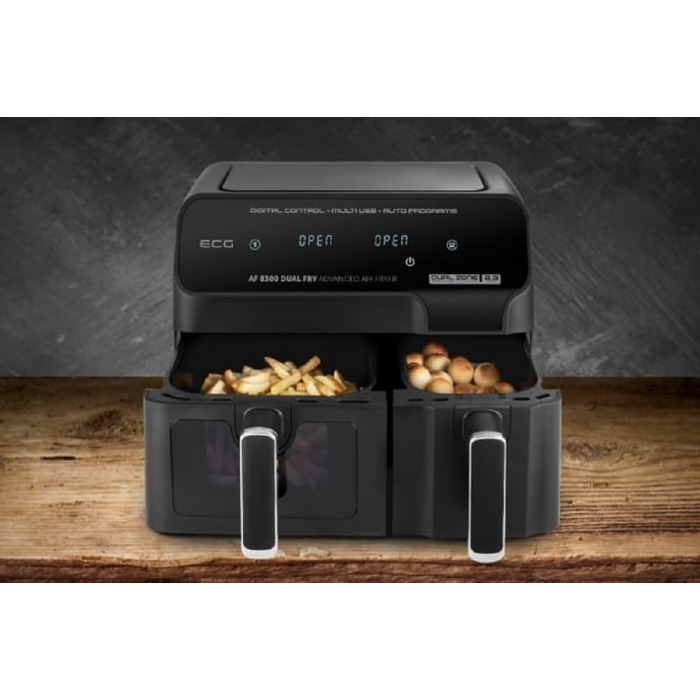 Фритюрниця ECG AF 8300 Dual Fry, 8,3 л, 2700 Вт, подвійна чаша, електрична