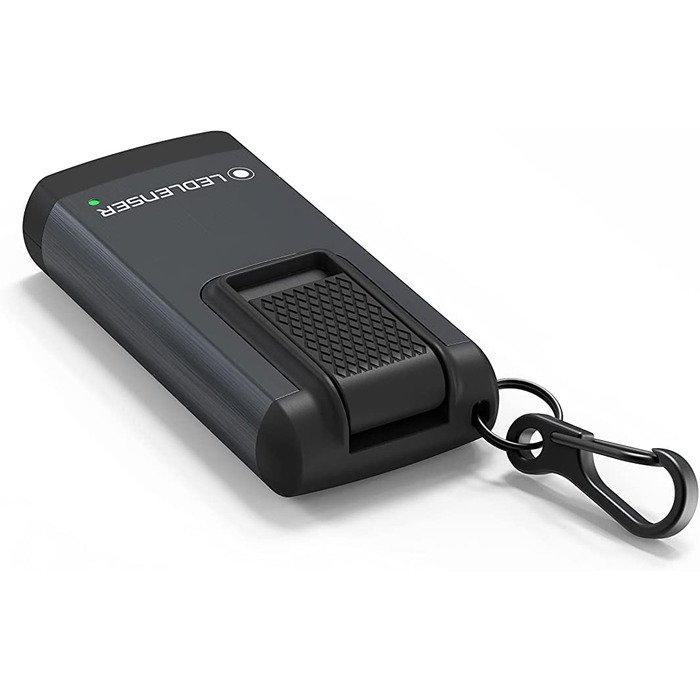 Ліхтарик-брелок Ledlenser K6R, 400 люмен, акумуляторний, USB-A, з червоним світлом, сірий