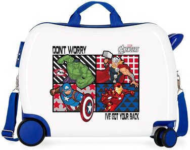 Дитяча валіза Marvel Avengers, жорсткий корпус ABS, 34 л, 4 колеса, з кодовим замком, багатокольорова, 50x38x20 см, ручна поклажа