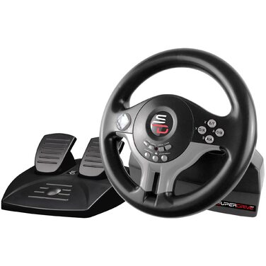 Руль гоночний Subsonic Superdrive SV250 з педалями та перемикачами для PS4, Xbox Series X/S, Xbox One, PC - діаметр 22 см, чорний
