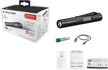 Ліхтарик Ledlenser P2R Core Mini LED, 120 люмен, акумуляторний, фокусування, 3 режими, 65 м, USB-зарядка, кліпса