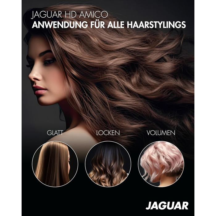 Професійний фен JAGUAR HD AMICO з потужним мотором, холодним обдувом і налаштуванням температури для укладки волосся