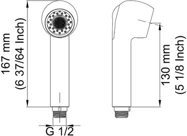 Змінна кухонна лійка Beelee F103-SP, 2 режими, G1/2, для змішувача, витяжна, нікель
