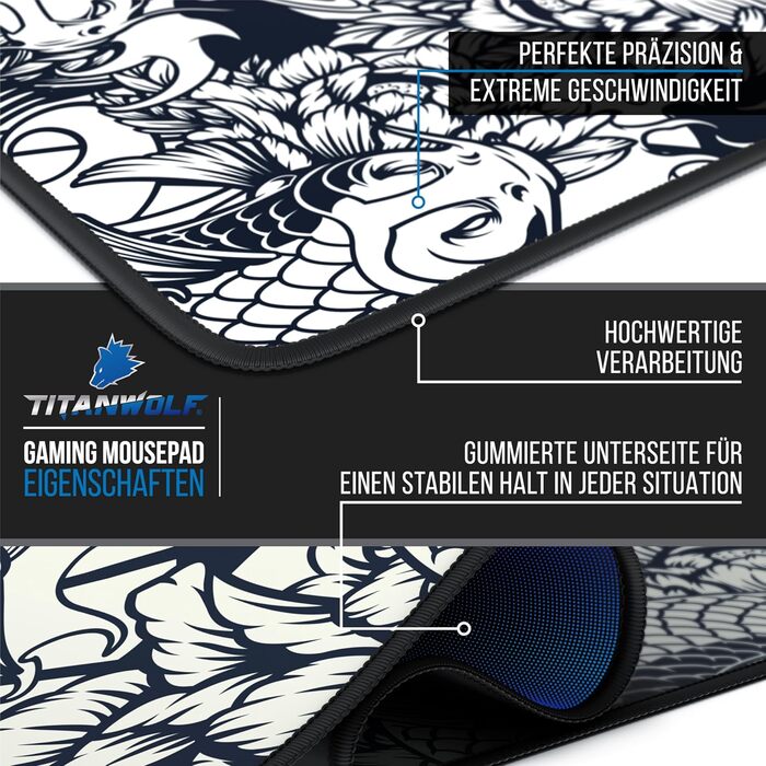 Килимок для миші Titanwolf 1200x600 мм з картою світу XXXL - великий, для геймінгу, покращує точність та швидкість, сумісний з Logitech