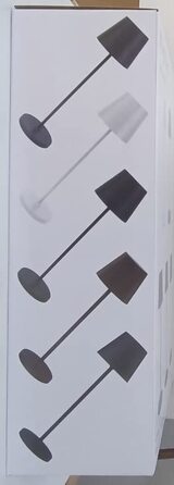Klighten Набір з 2 димованих LED настільних ламп, тепле світло 3000K, акумуляторні, дизайнерські, USB зарядка, темно-сірий алюміній, для дому та вулиці