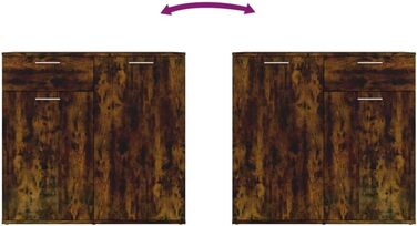 Комод vidaXL з ДСП, 80x36x75 см, димчастий дуб, шафа для вітальні, передпокою чи спальні