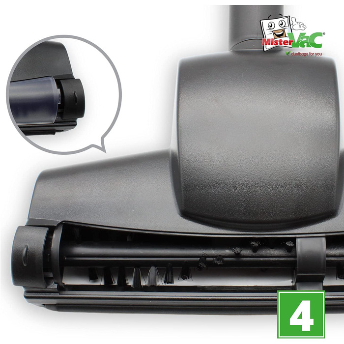 Турбощітка для пилососа MisterVac, сумісна з AEG VX8-2 Öko, X Silence, насадка для підлоги, замінна щітка