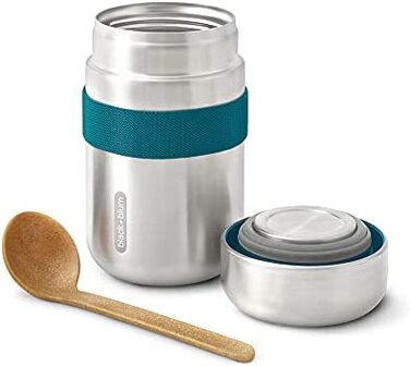 Термос для їжі BLACK + BLUM Food Flask 400 мл, з ложкою, вакуумний, з нержавіючої сталі, океан, зберігає 6 годин тепло та 8 годин холод, герметичний