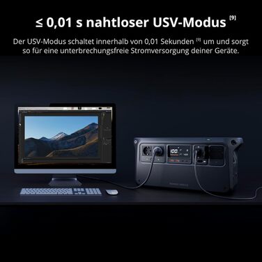 Портативна зарядна станція DJI Power 1000 V2 1024Wh 2600W, LiFePO4 акумулятор, швидка зарядка, сонячна панель, генератор для кемпінгу та дому