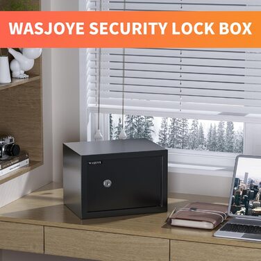 Сейф Safe Tresor з ключем WASJOYE для дому/офісу, великий настінний сейф з 2 ключами для грошей, прикрас, ліків та документів (45*35*31см, 19л)