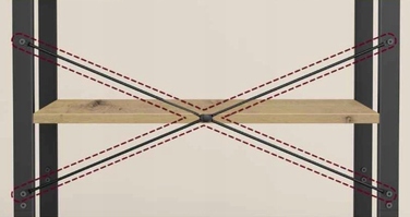 Стелаж Matkam 66 x 186 x 30 см, чорний, дуб артизан