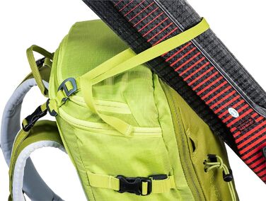 Жіночий туристичний рюкзак Deuter Freerider Pro 32+10 л, для лижних турів, зелено-жовтий