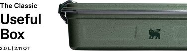 Ланчбокс зі сталі STANLEY 1913 Classic Box 1.2L/2.0L, герметичний контейнер для їжі, BPA-free, колір Hammertone Green