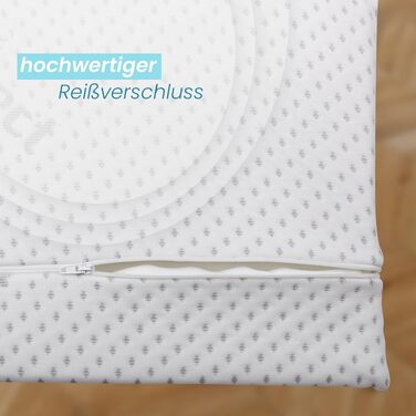 Подушка для шиї Bestlivings з піни Memory Foam (30x35x9 см) з антимікробним срібним чохлом Öko-Tex - Ортопедична подушка для подорожей та підтримки спини