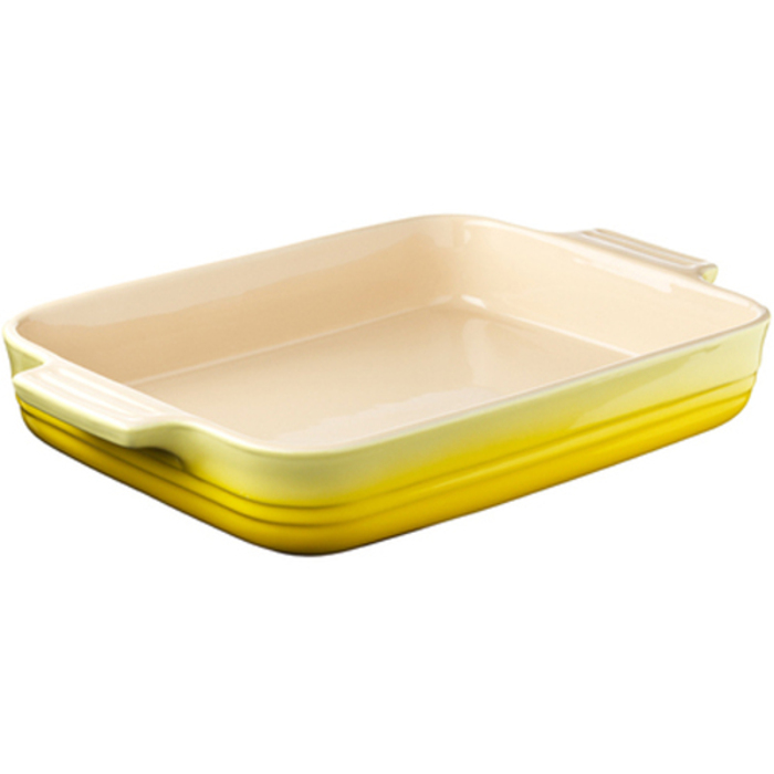 Тарілка прямокутна 32 см, жовта Le Creuset