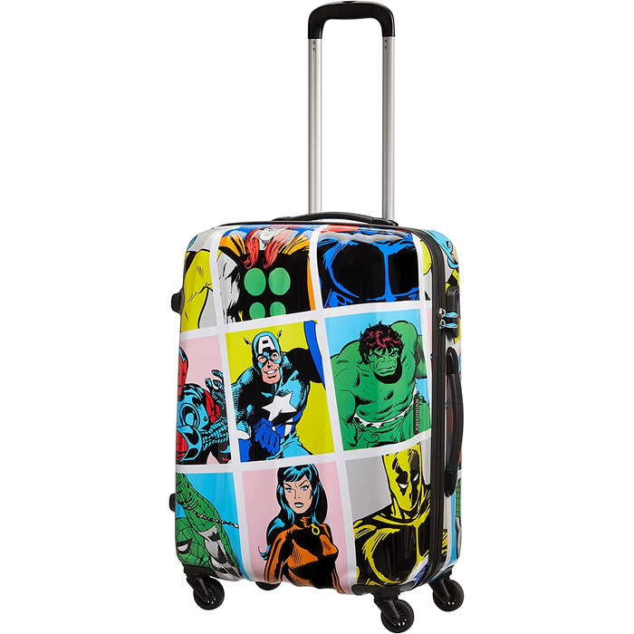 Середня валіза American Tourister Marvel Legends Spinner 65 см, 62,5 л, мультиколор (Marvel Pop Art), для подорожей