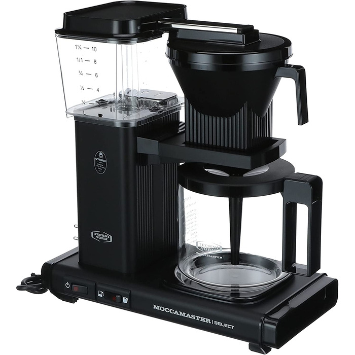 Кавоварка Moccamaster KBG Select 1.25 л 1520 Вт матова чорна + кавомолка Rommelsbacher EKM 200, 250 г, 110 Вт, комплект для приготування кави
