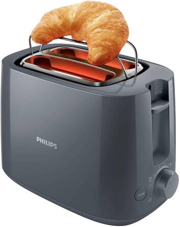 Тостер Philips HD2581/10 сірий, 2 відділення, регулятор підсмажування