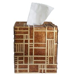 Декоративний чохол для коробки серветок Kleenex Hymmah, квадратний з підносом, золотистий дизайн Linellae для спальні та вітальні