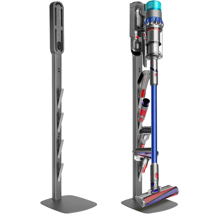 Стійка для пилососа Dyson Gen5 V15 V12 V11 V10 V8 V7 V6 - підлогова, без свердління, з 4 гаками, темно-сіра