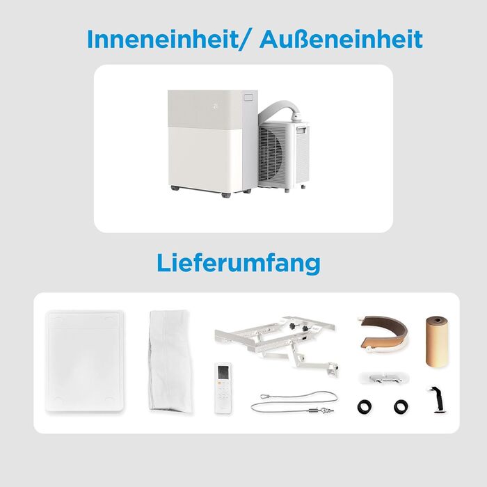 Мобільний кондиціонер Midea PortaSplit-E 12000 BTU (3.5 кВт) персикового кольору: охолодження A++/опалення A+, до 42 м² / 105 м³, надтихий (39 дБ)