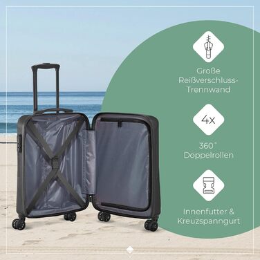 Дорожній чемодан Travelite Bali 34 л, ABS, 4 колеса, ручна поклажа, 55 см