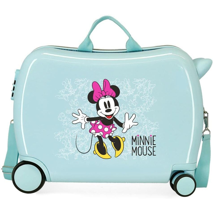 Дитячий валіз Disney Minnie Enjoy the Day, зелений, 50x38x20 см, жорсткий ABS, кодовий замок, 34 л, 2,1 кг, 4 колеса, ручна поклажа, бірюзовий