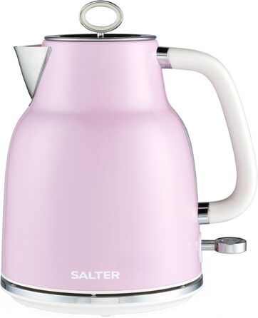 Електрочайник Salter Retro 1,7 л, 3 кВт, бездротовий, рожевий, знімний фільтр від накипу, захист від перегріву, авто вимкнення, індикатор рівня води, EK5737PNKVDE