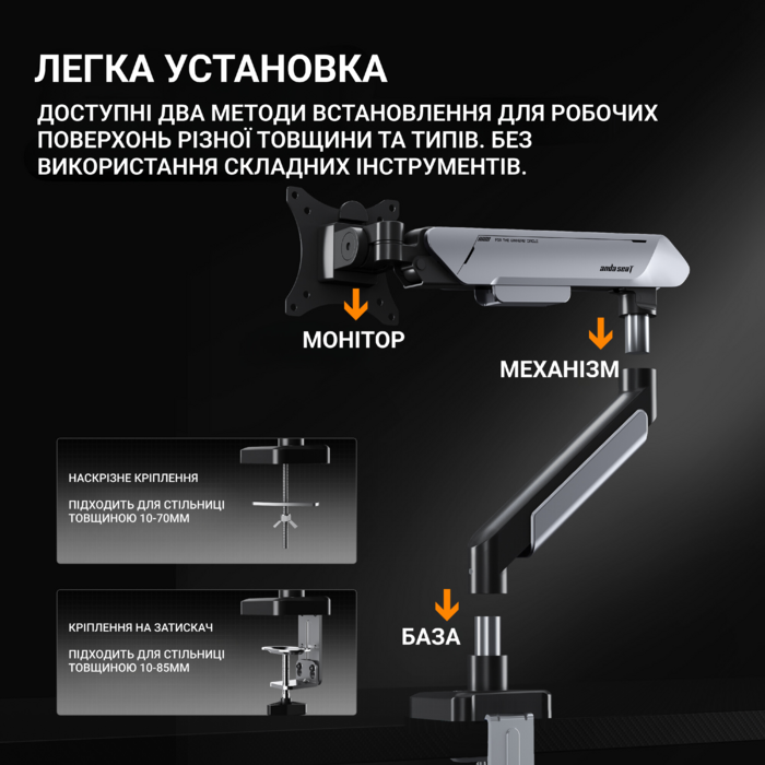 Настільне кріплення для монітора Anda Seat Stealth PRO II 17’’-42’’ Blue