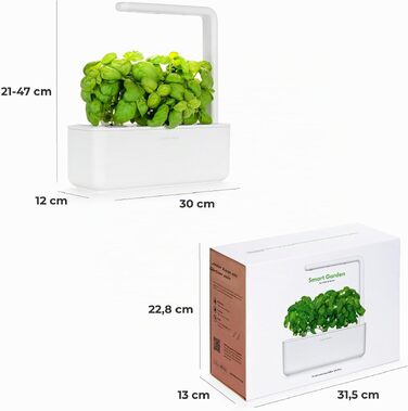 Click and Grow Growbox Smart Garden: Розумний сад для вирощування зелені вдома (3 капсули) - Білий