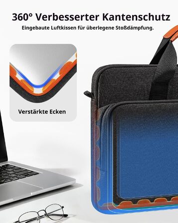 Сумка для ноутбука bagasin розширювана сумка-портфель для ноутбука 13-17.3 дюймів, чорна