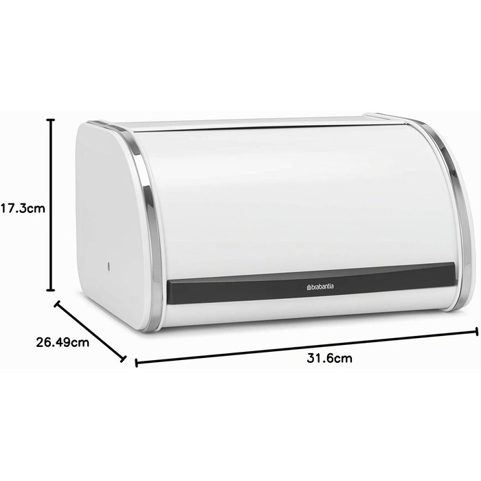 Хлібниця Brabantia Roll-Top з кришкою-ролетом, біла, середній розмір, 306044