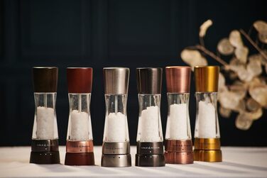 Набір ручних млинків для солі та перцю Cole & Mason Derwent Precision+, нержавіюча сталь та акрил, Gunmetal Grey, 190 мм, подарунковий set