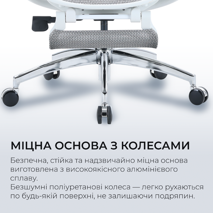 Крісло офісне з підставкою для ніг Sihoo DORO C300L Mesh White with footrest