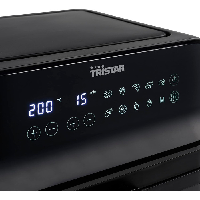 Tristar цифрова аерофритюрниця 6,2 л, 1,5 кг, з оглядовим вікном, чорна, FR-9037