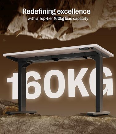 Електричний регульований стіл MAIDeSITe S2 Pro 140x70 см, чорна рама + біла стільниця, вантажопідйомність 160 кг, захист від зіткнень