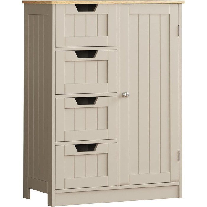 Шафа для ванної Bath Vida Priano з 4 ящиками і дверцятами, сірий, 81х60х30 см, деревостружкова плита