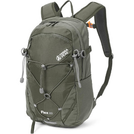 Рюкзак Terra Peak Flex 20L преміум, оливковий – туристичний рюкзак з вентиляцією спини, питною системою, дощовиком, 3D Air Mesh поліестер, поясом, для трекінгу та подорожей