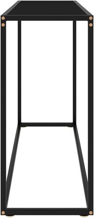 Консольний стіл vidaXL скляний чорний 120x35x75 см – туалетний, приліжковий, бічний, для коридору, стільниця з загартованого скла