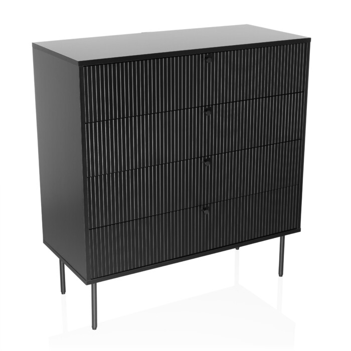 Комод KARBY K 90x40x95 см 4 шухляди чорний hjh LIVING