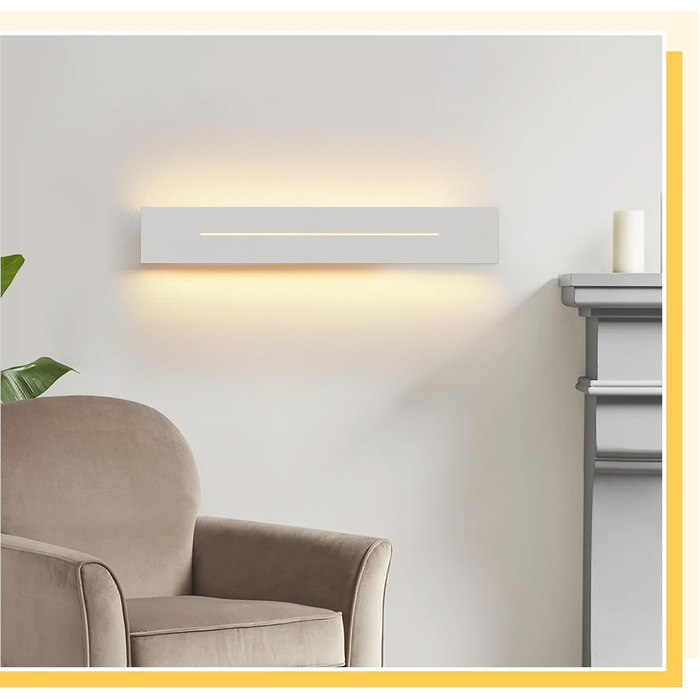 Набір з 2-х настінних світильників ZMH 30 см, LED, 8W, тепле біле світло, для коридору, спальні, вітальні, сучасна біла настінна лампа