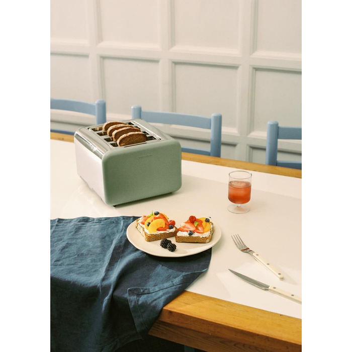 Тостер CREATE TOAST Retro Doble Салатовий - 6 режимів, підігрів, розморожування, термостат, 750W