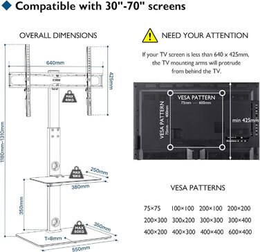 Підлогова стійка для телевізора BONTEC 30-70