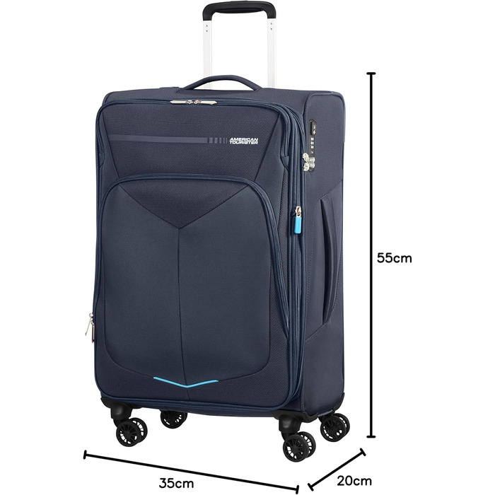 Валіза American Tourister Summerfunk 68 см, 77 л, розширювана, на 4 колесах, синя (Navy)