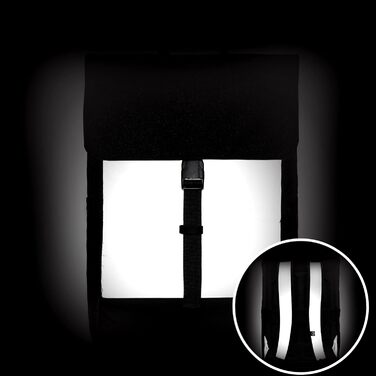 Рюкзак Johnny Urban Mika Reflective чорний, водовідштовхувальний, рефлективний, для чоловіків та жінок, роллтоп для велосипеда, університету, школи