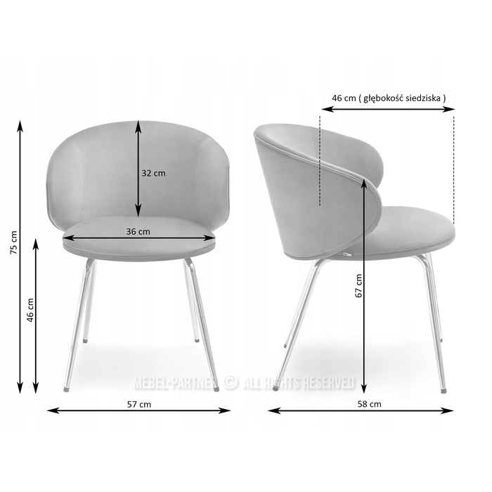 Стілець Mebel-Partner, велюр, бежевий, 1 шт.