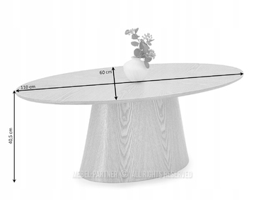 Журнальний стіл Mebel-Partner овальний, 110 x 60 x 40,5 см, колір: горіх