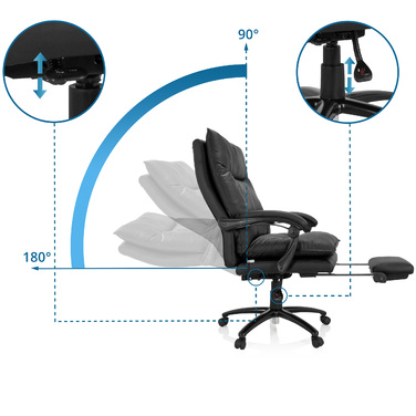 Крісло для керівника RELAX CL 200 з підставкою для ніг PU black MyBuero