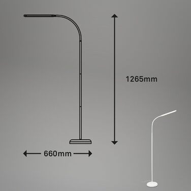 BRILONER – LED торшер з диммером для вітальні, поворотна лампа для читання, сенсорне керування, непряме освітлення, білий колір