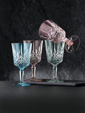 Келихи для вина Nachtmann Noblesse 355 мл, набір 2 шт, кришталеві, рожеві, для коктейлів, можна мити в посудомийній машині